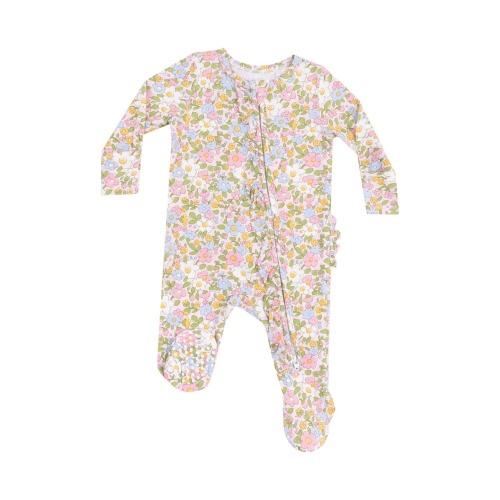 Bubbly Calico Zip Footie, Newborn