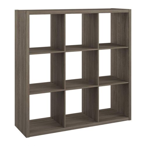 ClosetMaid 459000 Heavy Duty Decorative Bookcase Open Back 9-Cube Storage Organizer in Graphite Gray with Hardware for Closet, Home, Office, or Toys