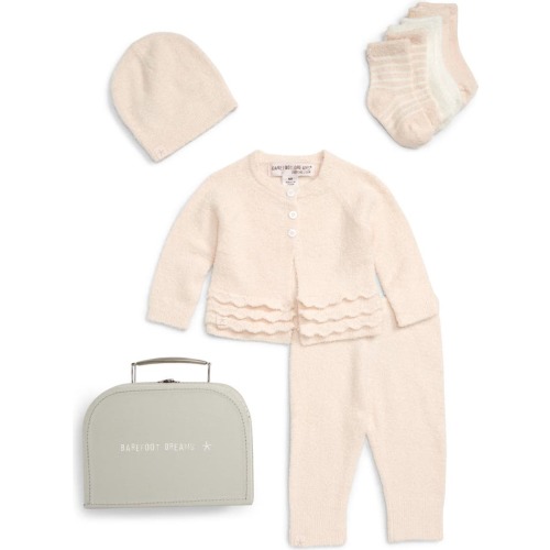 Barefoot Dreams® CozyChic® Lite Heirloom Cardigan, Pants, Socks, Beanie & Suitcase Set, Pink