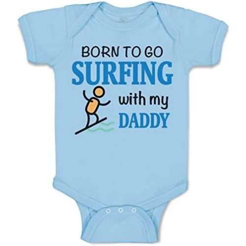 Cute Rascals Custom Baby Bodysuit Born to Go Surfing with My Daddy Surfer Dad Father's Day Cotton