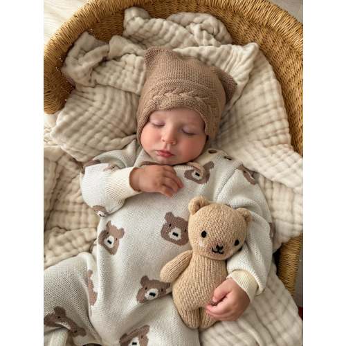 Baby Bear Bonnet - Acorn