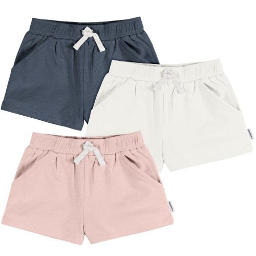 Gerber Baby & Toddler Girls' Knit Shorts,  Pink/White/Navy, 3-6 Months, 3-Pack