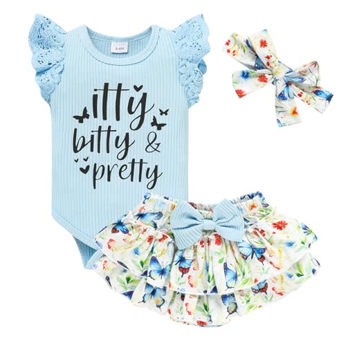 ZOELNIC Newborn Baby Girl Clothes Infant Ruffles Romper Shorts Set Floral Summer Outfits Cute Baby Clothes Girl