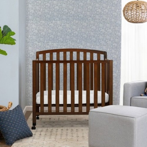 DaVinci Dylan Folding Portable 3-in-1 Mini Crib and Twin Bed - Espresso