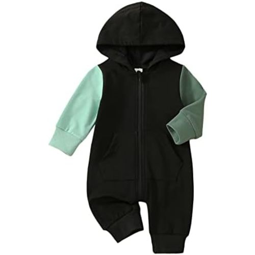 Ynibbim Winter Newborn Baby Boy Girl Solid Romper Unisex Infants Hooded Outfit Clothes Waffle Cotton Button Jumpsuits