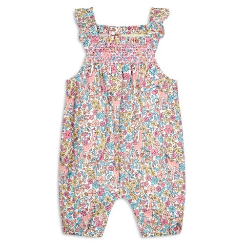 Giraffe Floral Romper, 3-6M