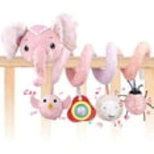 Baby Car Seat Toys Stroller Toys Crib Toys Infant Activity Spiral Plush Toys Hanging Stroller Toys for Baby Car Seat Stroller Bar Crib Bassinet Mobile with Music Squeaker Rattles (Elephant)
