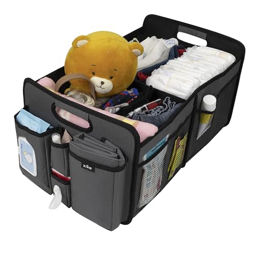XEVAR Baby Diaper Caddy Organizer - Large , Grey