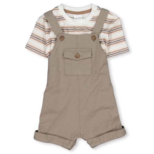 Medium Brown Baby Tee And Dungaree Set | Best&Less™ Online