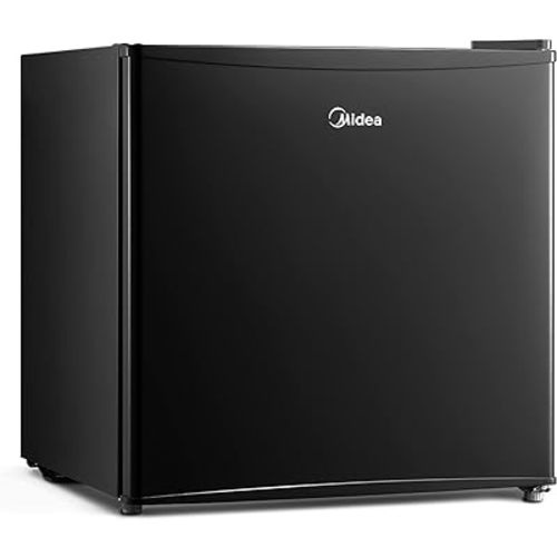 Midea WHS-65LB1 Compact Single Reversible Door Refrigerator, 1.6 Cubic Feet(0.045 Cubic Meter), Black