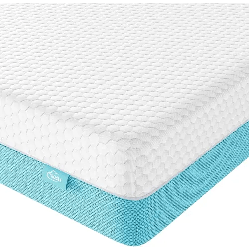 TeQsli Crib Mattress, Memory Foam Toddler Mattress with Breathable Washable Cover, Standard Size Baby Mattresses for Crib: 52 x 27.6 x 4.5 Inch