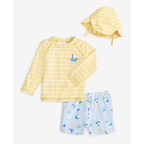 Baby Boys Boat Ride Top, Hat & Swim Shorts, 3 Piece Set, Exclusively at Macy's