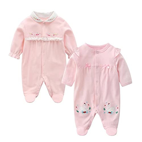Hikido Infant Snug Romper with Cute Cartoon Print 2Pack Cotton Jumpsuit for DailyWear