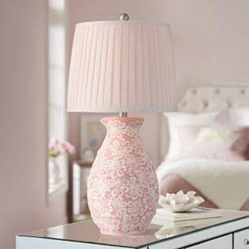 Buttercup 25" High Pink and White Flowers Ceramic Table Lamp - #6332N | Lamps Plus
