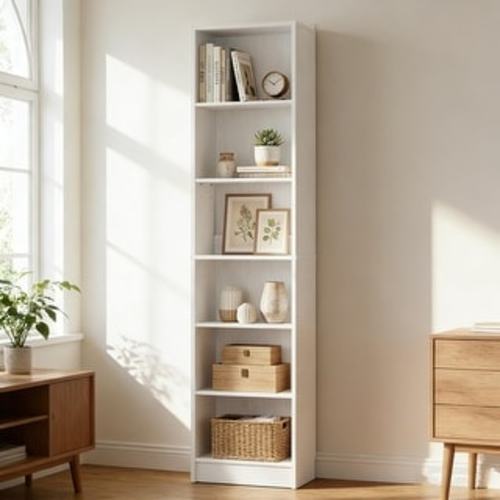 80"H Tall 6-Tier Bookcase With 2 Adjustable Shelves,Modern Open Storage Shelf for Home Office and Bedroom