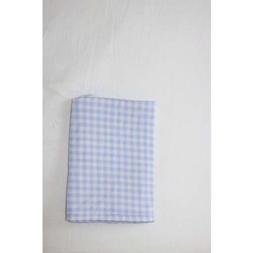 Bamboo Baby Swaddle & Hat in Blue Gingham