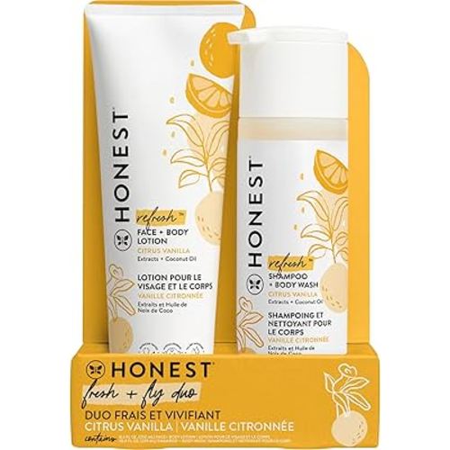 The Honest Company 2-in-1 Cleansing Shampoo + Body Wash and Face + Body Lotion Bundle, 18.5 fl oz (Pack of 1)