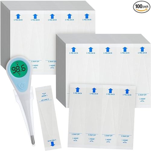 Juvale 100-Pack Disposable Digital Thermometer Probe Covers - Oral, Rectal, Armpit Temperature Reading Sheath Sleeves