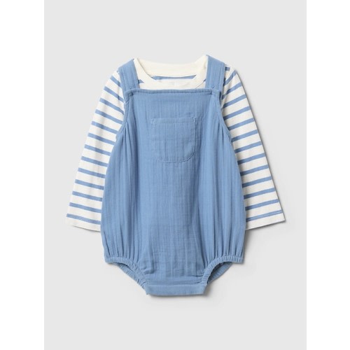 Baby Crinkle Gauze Overall Set