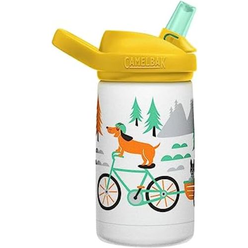 CamelBak Eddy+ Kids Water Bottle with Straw, Insulated Stainless Steel - Leak-Proof When Closed