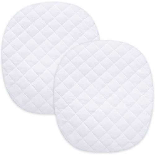 Waterproof Bassinet Mattress Pad Cover Fit for Graco Pack 'n-Play Dome LX Bassinet (not playard), 2 Pack, Ultra Soft Viscose Made from Bamboo Terry Surface, Breathable and Easy Care