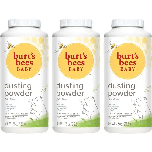 Burt's Bees Baby Dusting Powder, 100% Natural Origin, Talc-Free, Pediatrician Tested, 7.5 Ounces, Pack of 3, Pack May Vary