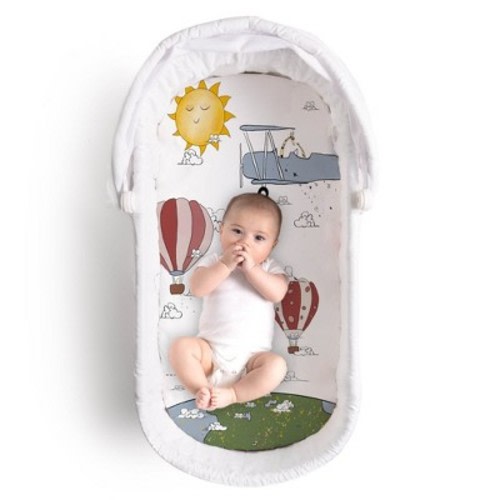 JumpOff Jo Hypoallergenic Fitted Bassinet Sheet for Baby Boys & Girls - Rectangular, Hourglass & Oval Crib Compatible, Soft, Breathable, Machine Washable, Color: Take flight