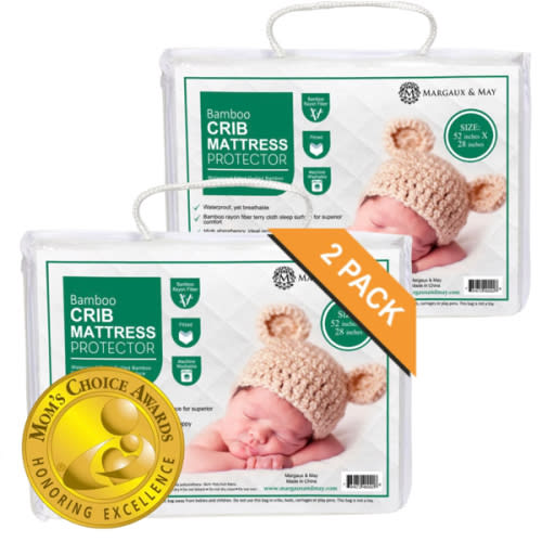 Ultra Soft Waterproof Bamboo Crib Mattress Protector Pad by Margaux & – Margaux & May™