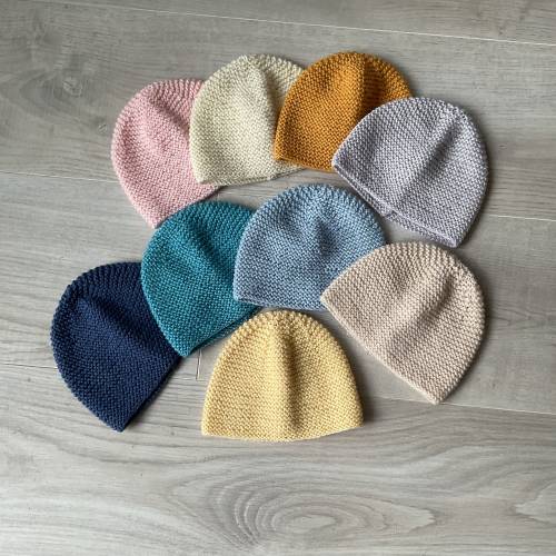 Baby hat, pure wool hat, Merino (100%), garter stitch hat, hand knitted, handmade hat, wool hat