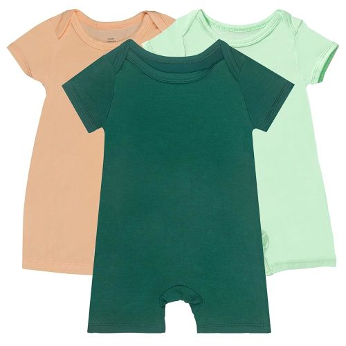 GUISBY Rayon Baby Pajamas, Short Sleeve Footless Rompers, Snap Closure Sleeper for Boy Girls