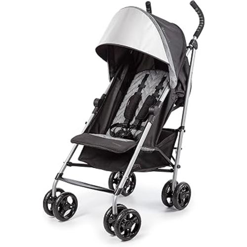 Summer Infant 3Dlite ST Convenience Stroller, Black & Gray - Lightweight Stroller with Steel Frame, Large Seat Area, Multi-Position Recline, Storage Basket - for Travel and More