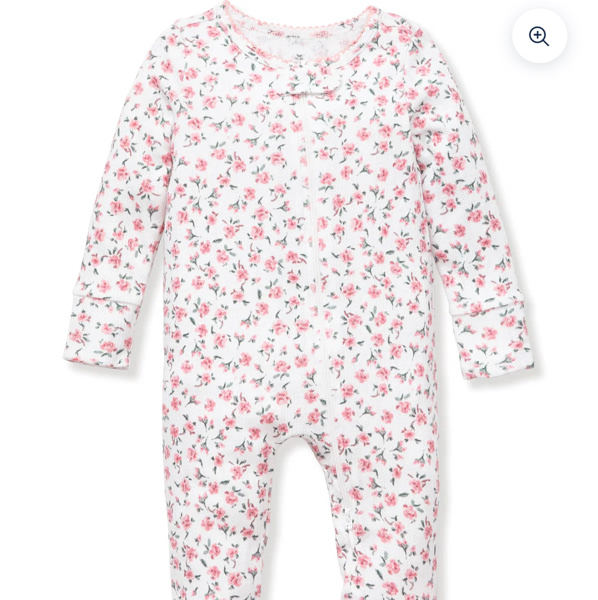 Baby's Pointelle Footie Romper in Pink Floral