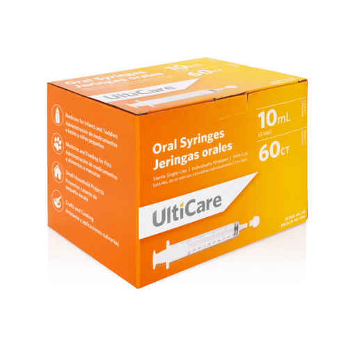 Ulticare 10ML Oral Syringes with Cap Sterile Box of 60