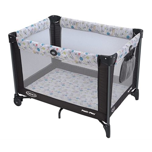 Graco Pack and Play Portable Playard, Push Button Compact Fold, Carnival - 1 Count (Pack of 1)