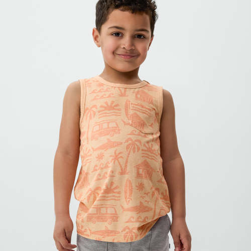 Orange Surf Shack Pocket Tank – Little Sleepies
