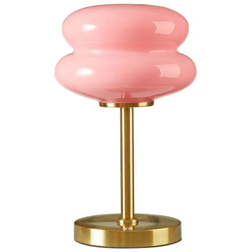 Mainstays Pink Double Bubble Glass Table Lamp, 12.4" H