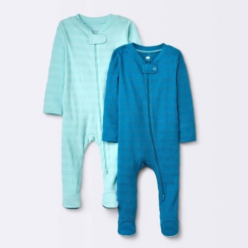 Baby 2pc Waffle Sleep N' Play - Cloud Island™ Blue, Size: 6-9M