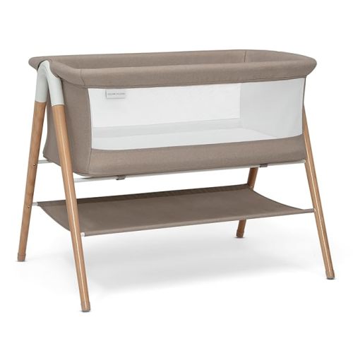 Delta Children Bondi Beechwood by The Bed Bassinet with PureAir Breathable Mesh Sheet and FSC-Certified Wood, Tan