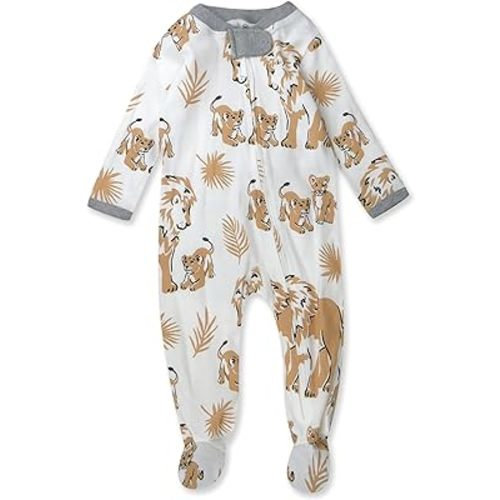 HonestBaby Sleep and Play Footed Pajamas One-Piece Sleeper Jumpsuit Zip-front PJs Organic Cotton for Baby Boys, Unisex
