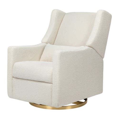 Kiwi Electronic Glider Recliner - Ivory Boucle with Gold Base