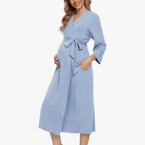 Xpenyo Women's Maternity Sleepwear,Labor/Delivery/Nursing/Hospital Nightgown Kimono Robes Long Pregnancy Loungewear