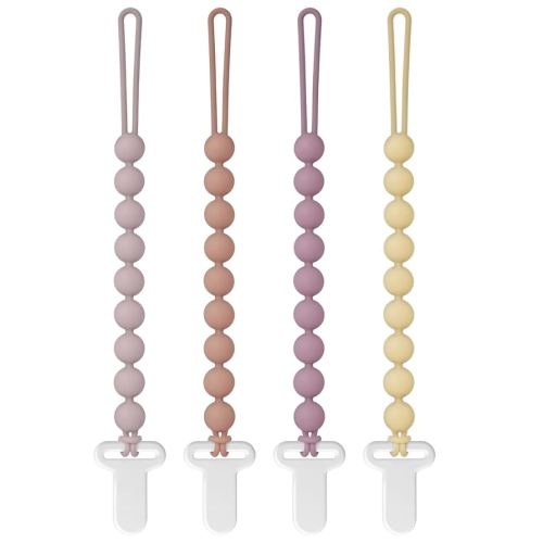 Pacifier Clips Silicone, 4-Pack Pacifier Holder Clip with Stylish Round Design, 100% Food Grade Silicone, Safe Essentials for Newborns Baby Boys and Girls Easter
