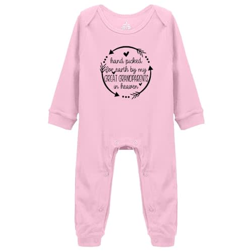 YCICIVDee Hand Picked For Earth by My Great Grandparents In Heaven Print Baby Universal Bodysuits