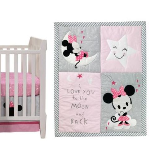 Lambs & Ivy Disney Baby Nursery Crib Bedding Set - Minnie Mouse 4pc