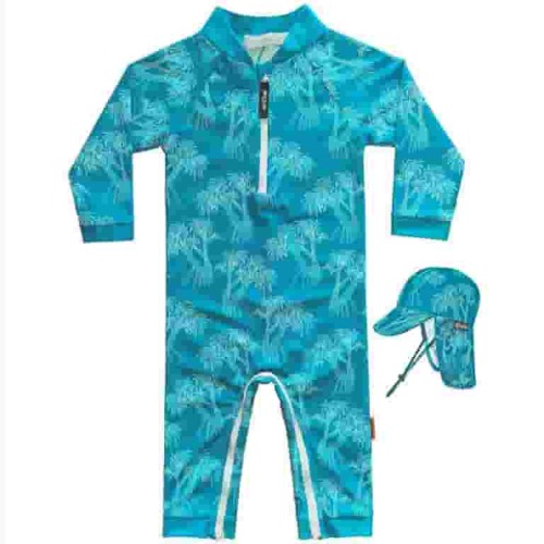 weVSwe Baby Toddler Swimsuit Boy Rash Gurad UFP 50+ Sun Protection Swimwear with Crotch Zipper and Swim Hat 0-3T