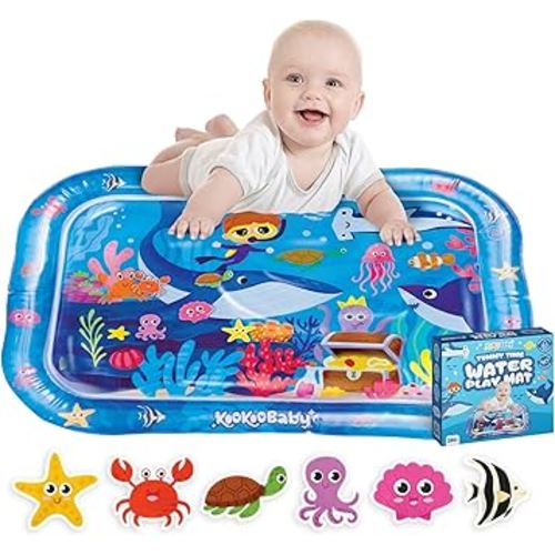 Water Tummy Time Mat for Baby - 26"x20" Large Premium Tummy Time Toys for Baby Boy or Baby Girl, Infant Water Mat for Above 3 Month, Water Play Mat for Baby, Sensory Play Mat (Blue Whale)