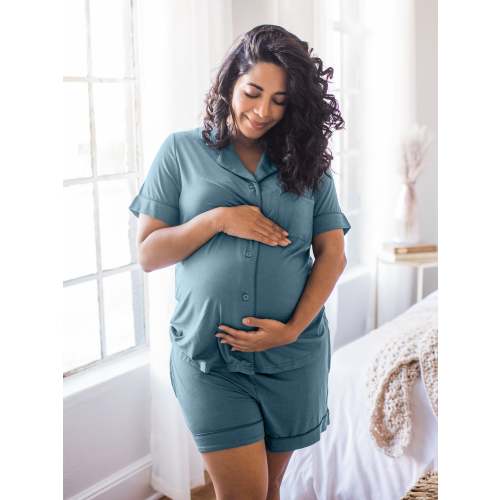 Clea Bamboo Short Sleeve Pajama Set | Granite - Kindred Bravely