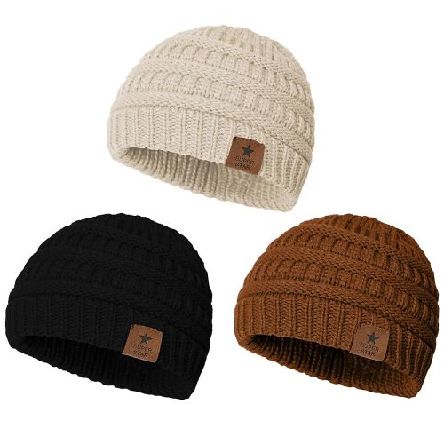 Durio Unisex Baby Beanie - Soft & Warm Knit Infant Winter Hat, Stretchy Cap Fit for Newborn to Toddler Girls Boys 6-36 Months