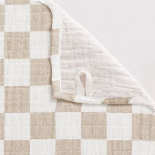 Itzy Ritzy Muslin Breastfeeding Boss Nursing Cover - Toast Checkerboard