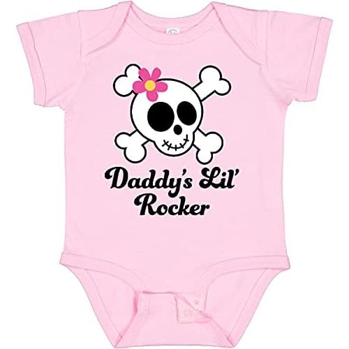 inktastic Daddy's Little Rocker Skull Baby Bodysuit